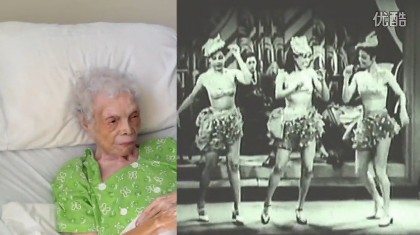102岁奶奶第一次通过影片看到自己年轻时跳舞的样子 