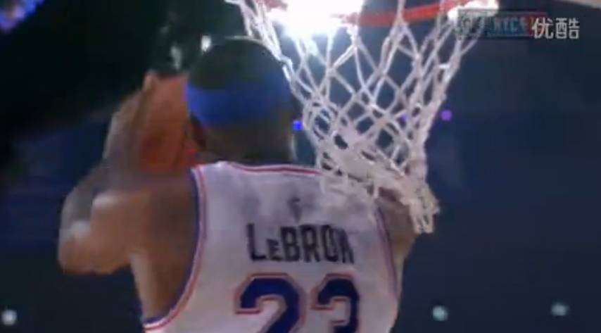 NBA勒布朗·詹姆斯的空中接力扣篮