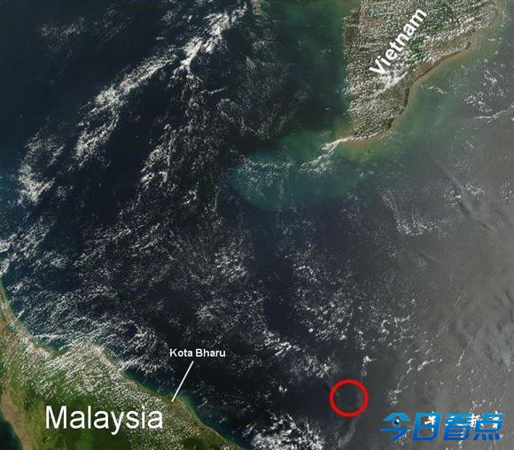NASA发布疑似马航MH370航班失事地点的高清地图