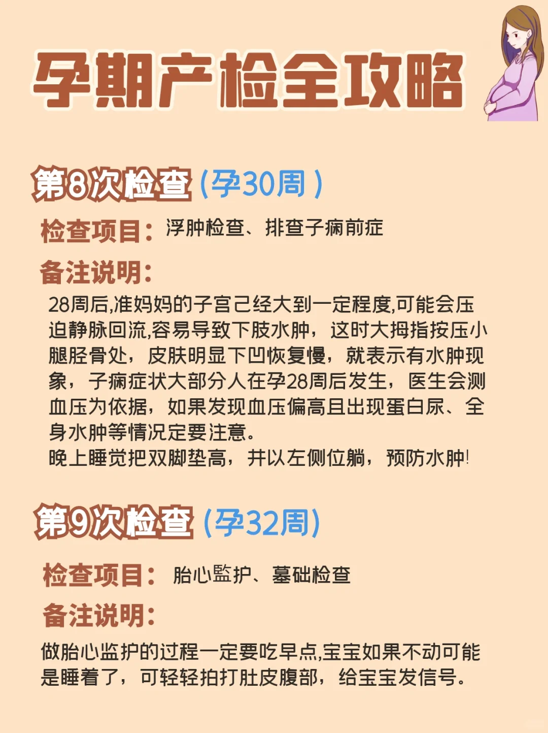 孕期产检全攻略！孕4周-40周检查项目清单get