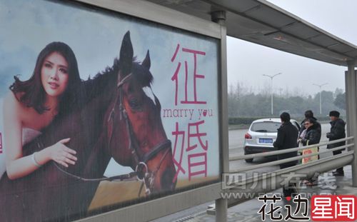 85后美女上公交站牌征婚 一天广告费上百万