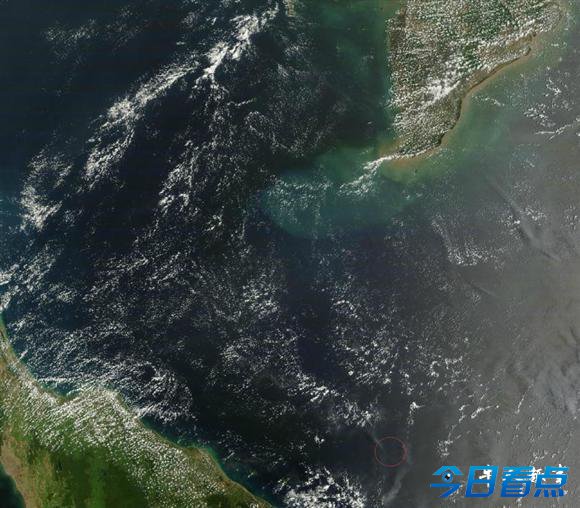 NASA发布疑似马航MH370航班失事地点的高清地图