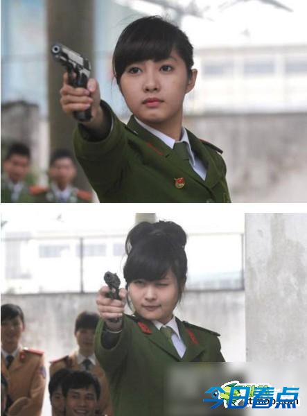 越南漂亮女兵训练私照曝光 美貌出众小惊人