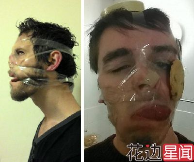 脸缠胶带玩自拍 面如食人魔等你来试——21CN游戏