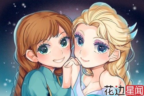 《冰雪奇缘》曝姐妹Q版萌照萌翻网友