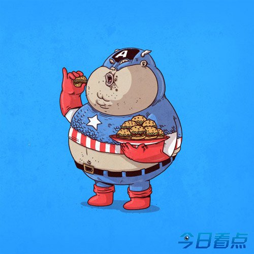 美画家恶搞卡通人物发福图走红