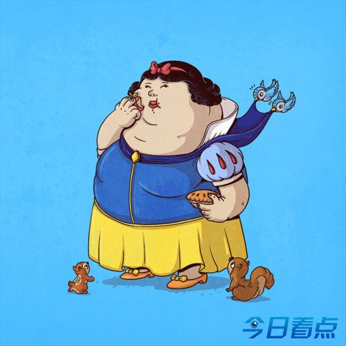 美画家恶搞卡通人物发福图走红