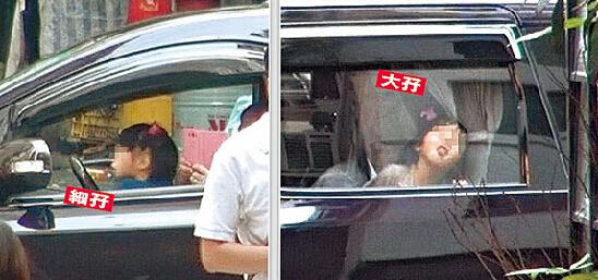 黎姿一家四口上街 4岁双胞胎女儿嚎哭不止