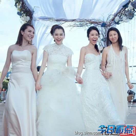 徐若瑄举办私人婚礼 林心如当伴娘抢尽新娘风头