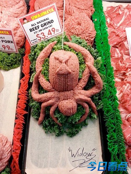 摆肉大叔创作逆天生肉雕