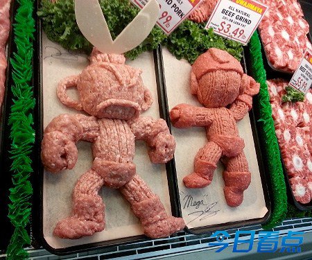 摆肉大叔创作逆天生肉雕