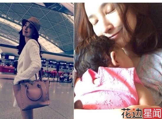 吴佩慈女儿已长牙会爬行 粉衣卷发超可爱